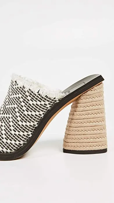 Dolce Vita Women's Alba Block Heel Sandals, Black/White, 8.5 Medium US