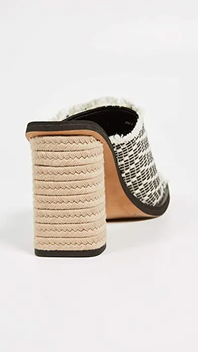 Dolce Vita Women's Alba Block Heel Sandals, Black/White, 8.5 Medium US