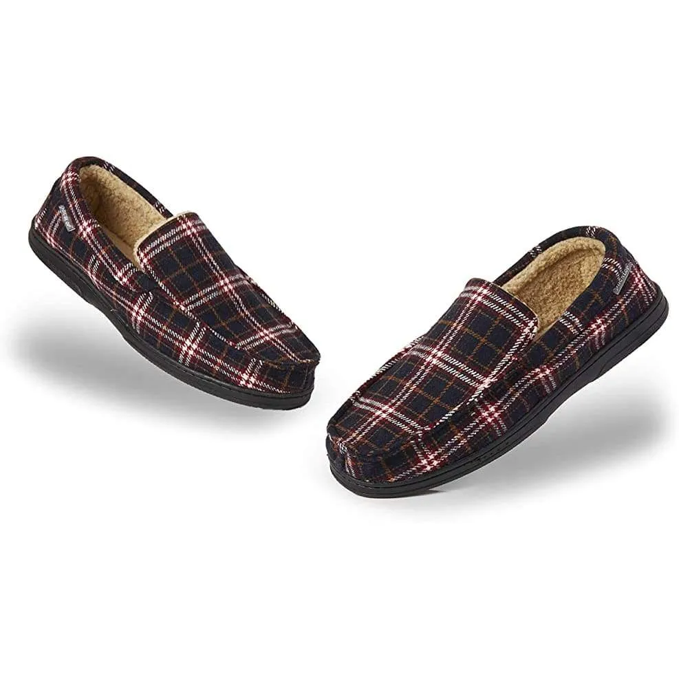 Dunlop Moccasins Loafers Faux Sheepskin Slippers with Rubber Sole for Men
