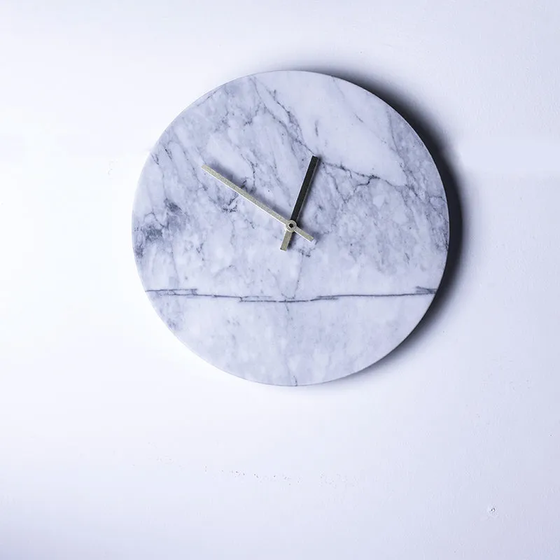 Dwell Marble Home Clock - Grey