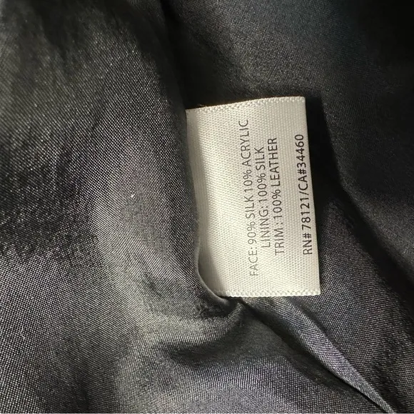 Eileen Fisher Stitched Crinkle Silk Black Jacket 2X plus size Blazer leather