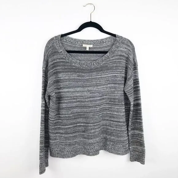 Eileen Fisher gray linen sweater Women’s Size M