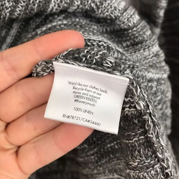 Eileen Fisher gray linen sweater Women’s Size M