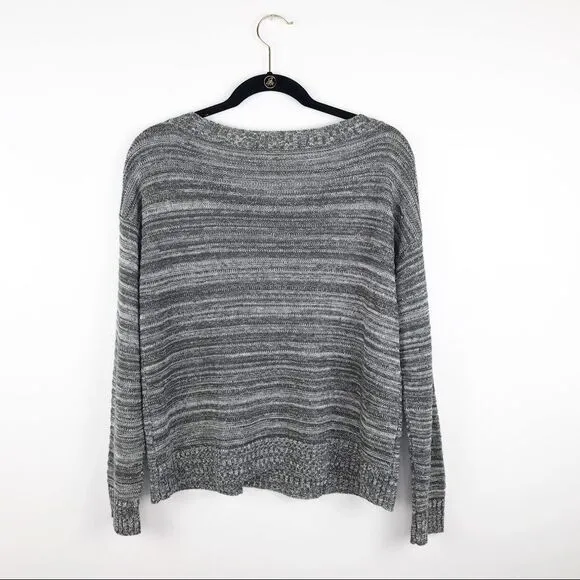 Eileen Fisher gray linen sweater Women’s Size M