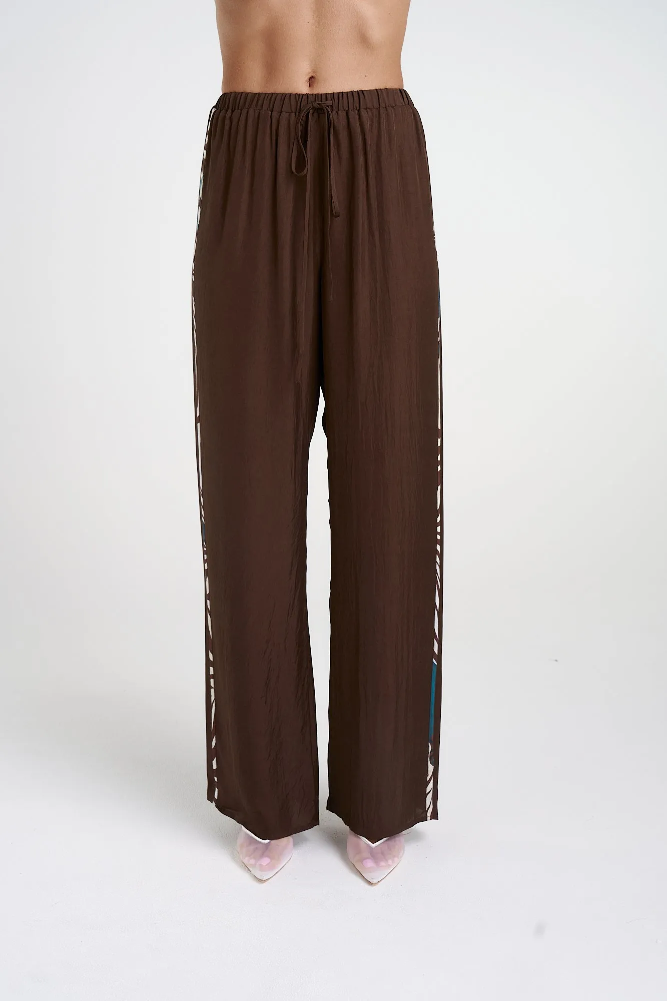 ELASTIC PANTS WITH STRIPE