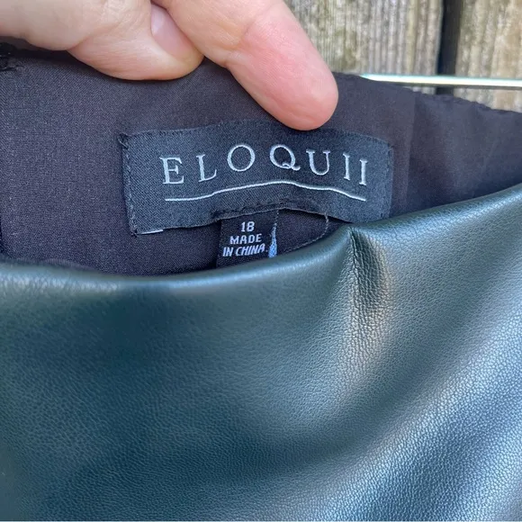 Eloquii/ Teal / Faux Leather Pencil Skirt / 18