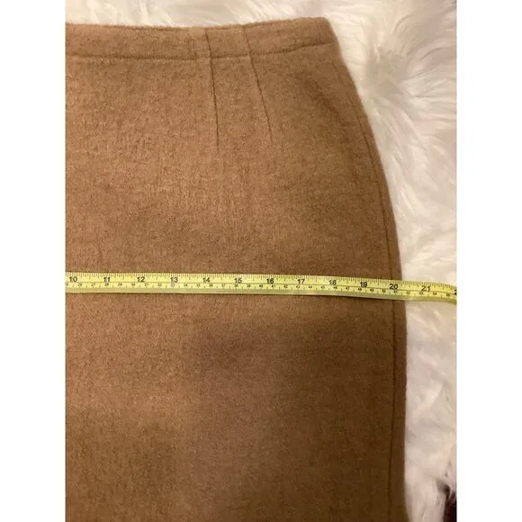 EMANUEL UNGARO LIBERTE&quot; Y2K Camel Tan Texture Wool Mini Skirt 10 NWT $158
