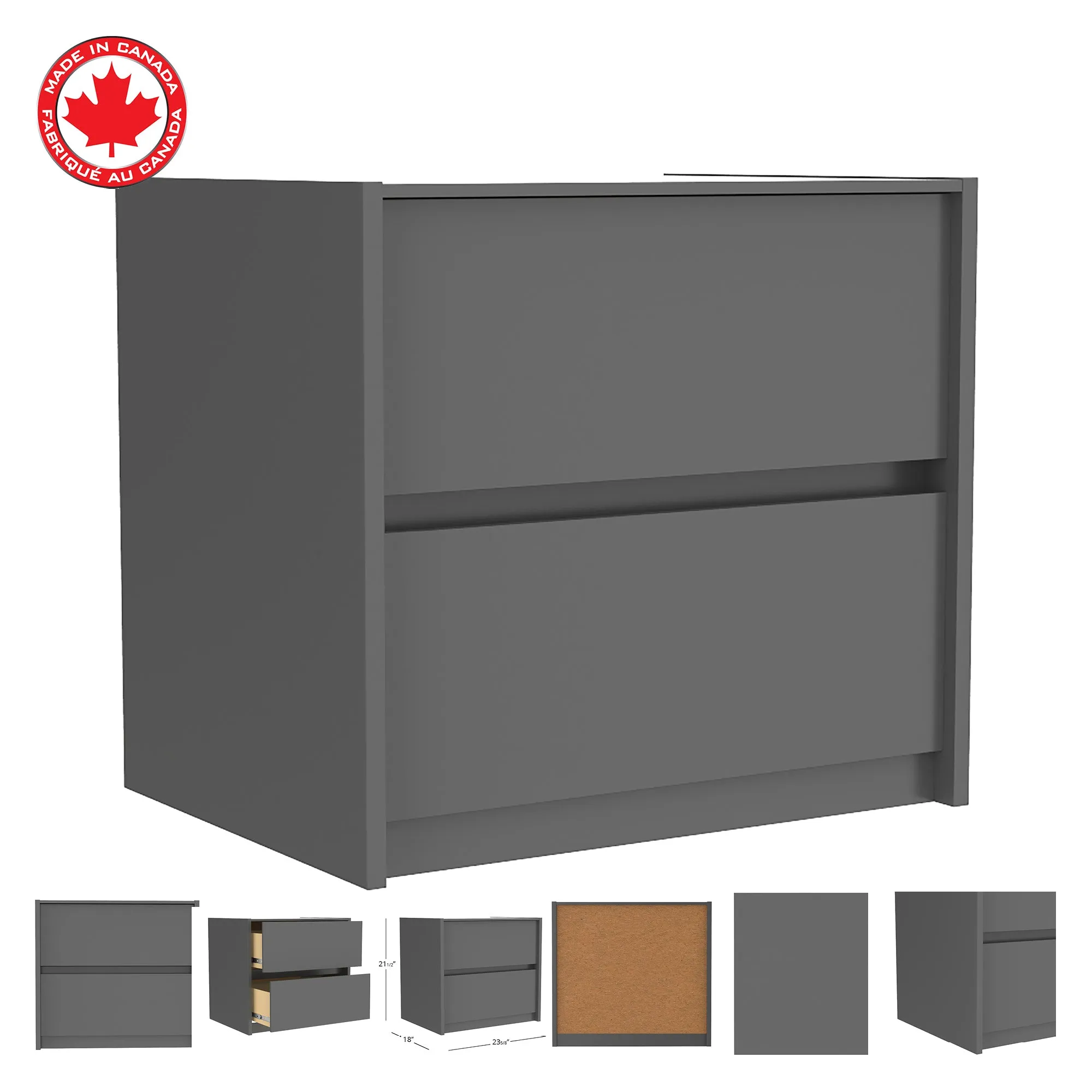 Farona night table for bedroom decoration, dark grey