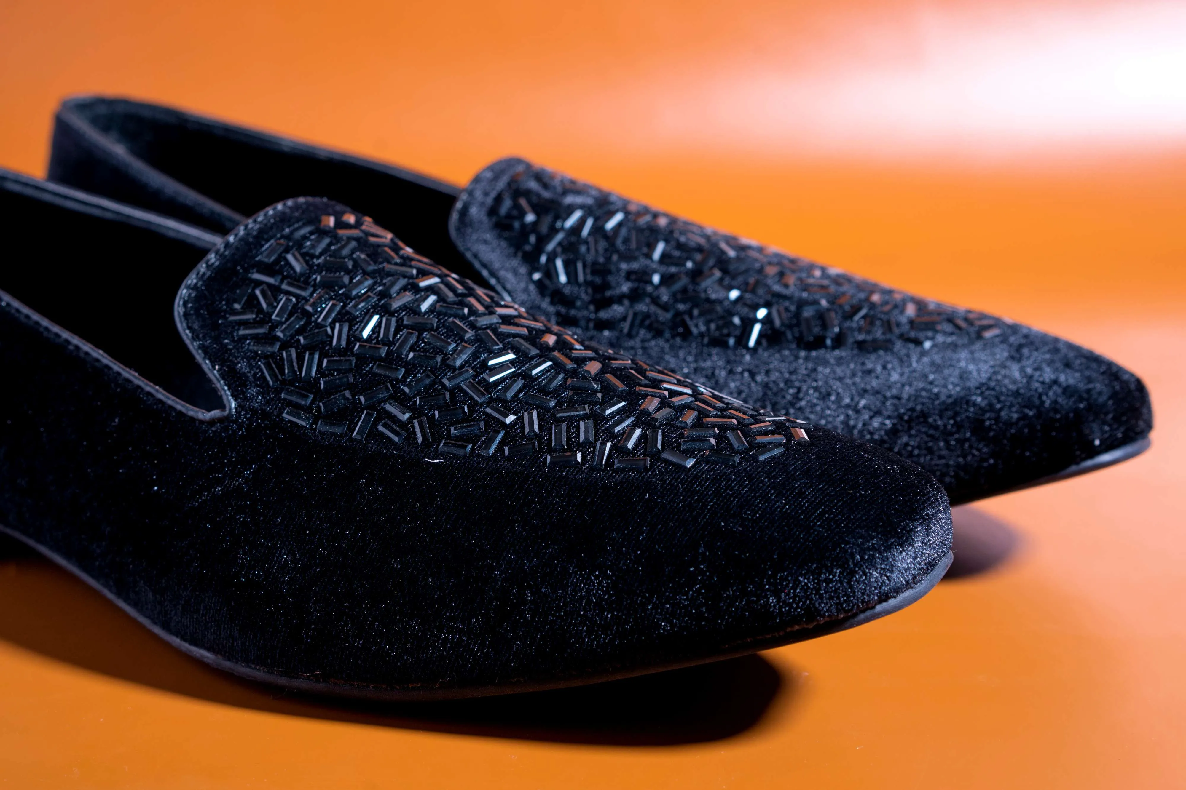 Fashion Wedding Rivet Leather Black Moccasins For Men High Quality Slip On Flats Loafer-JonasParamount
