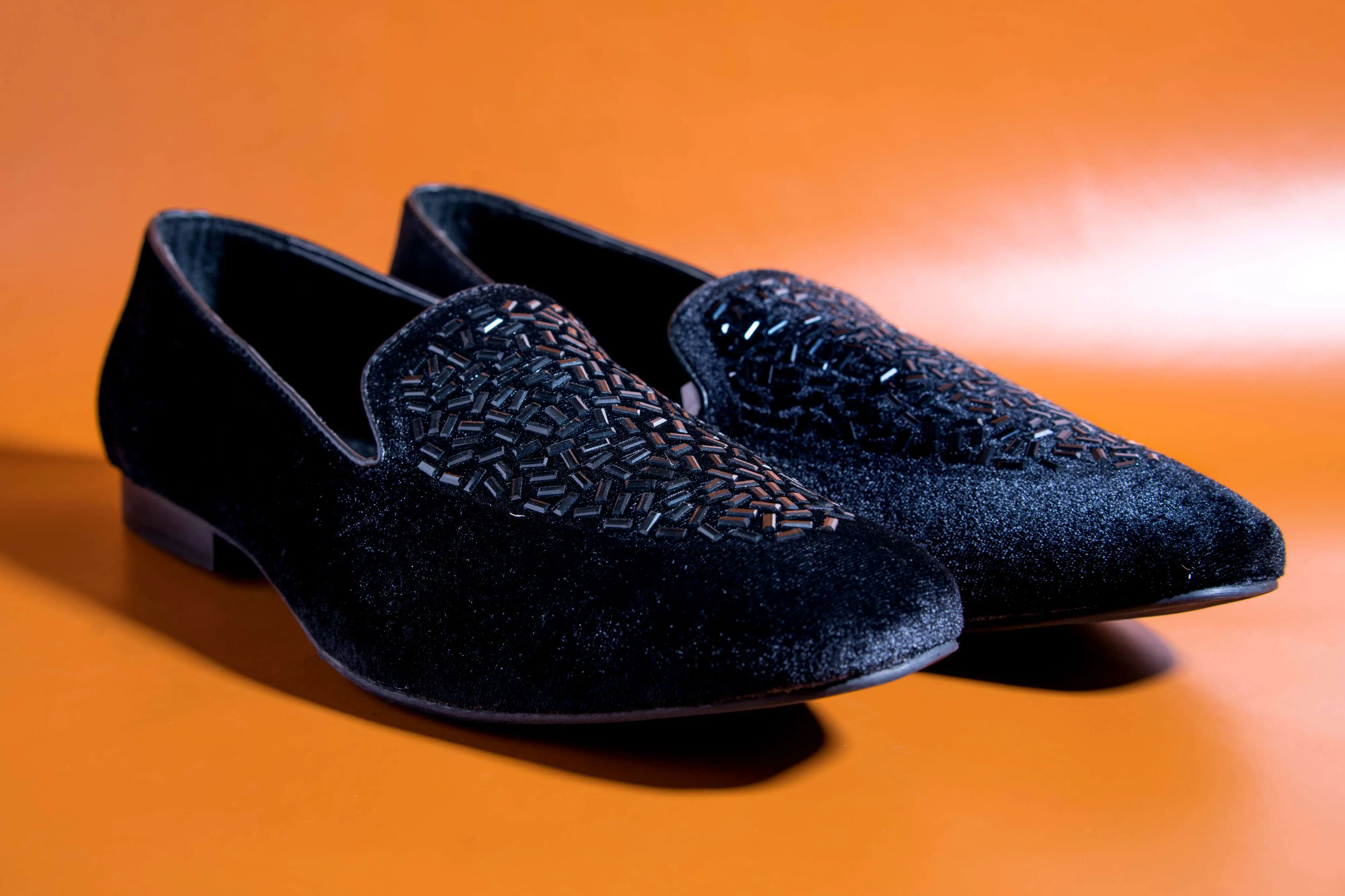 Fashion Wedding Rivet Leather Black Moccasins For Men High Quality Slip On Flats Loafer-JonasParamount