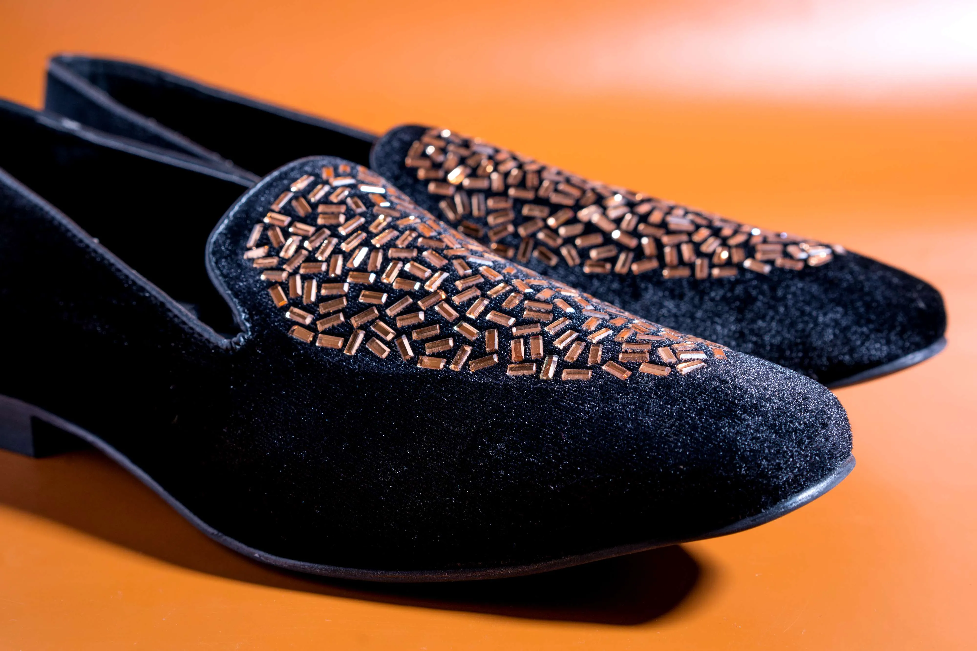 Fashion Wedding Rivet Leather Golden Moccasins For Men High Quality Slip On Flats Loafer-JonasParamount