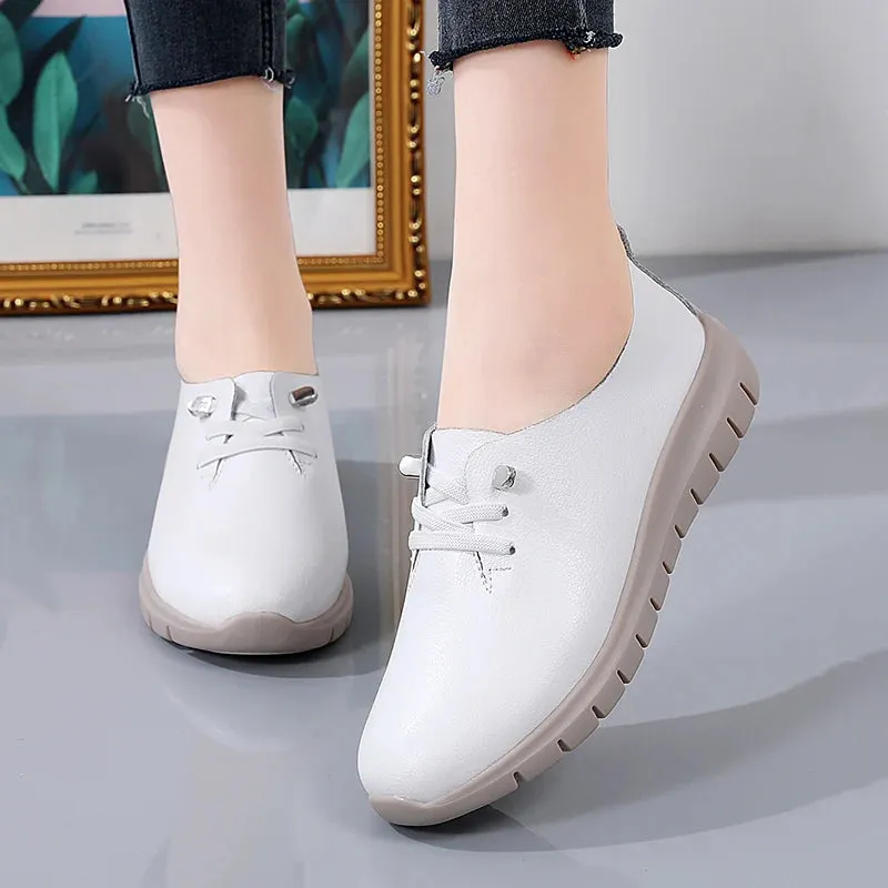 Fashion Women Oxford Shoes Casual Ladies Luxury Designer Flats Leather Sneakers Lightweight Women's Flat Moccasins Zapatos Mujer