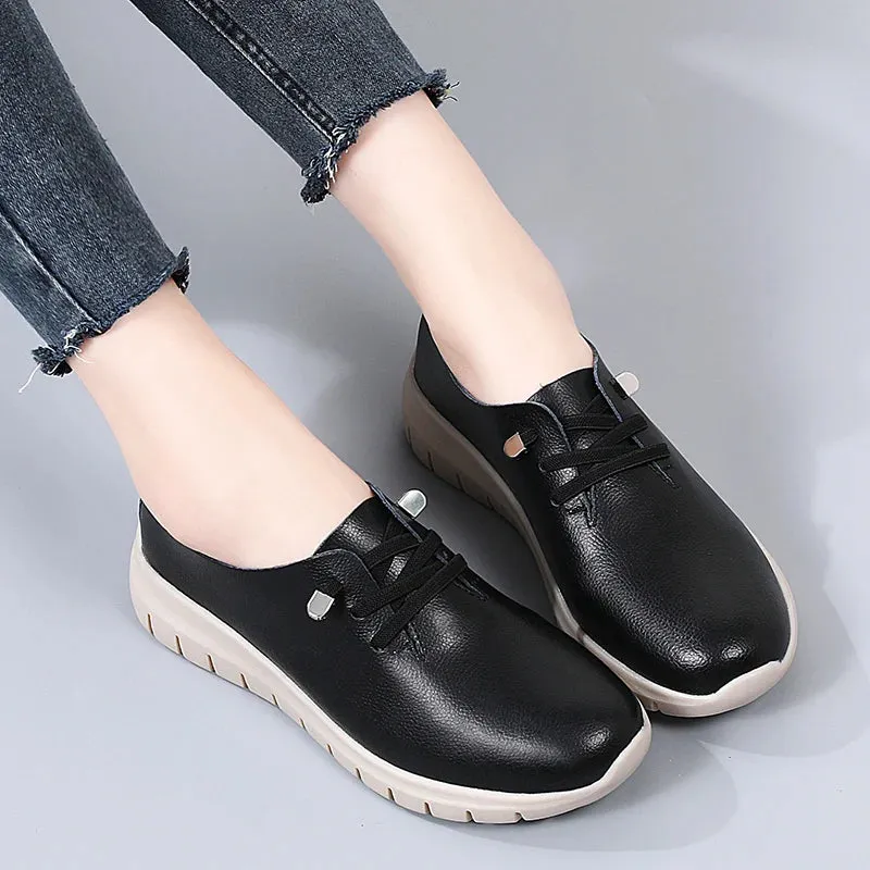 Fashion Women Oxford Shoes Casual Ladies Luxury Designer Flats Leather Sneakers Lightweight Women's Flat Moccasins Zapatos Mujer