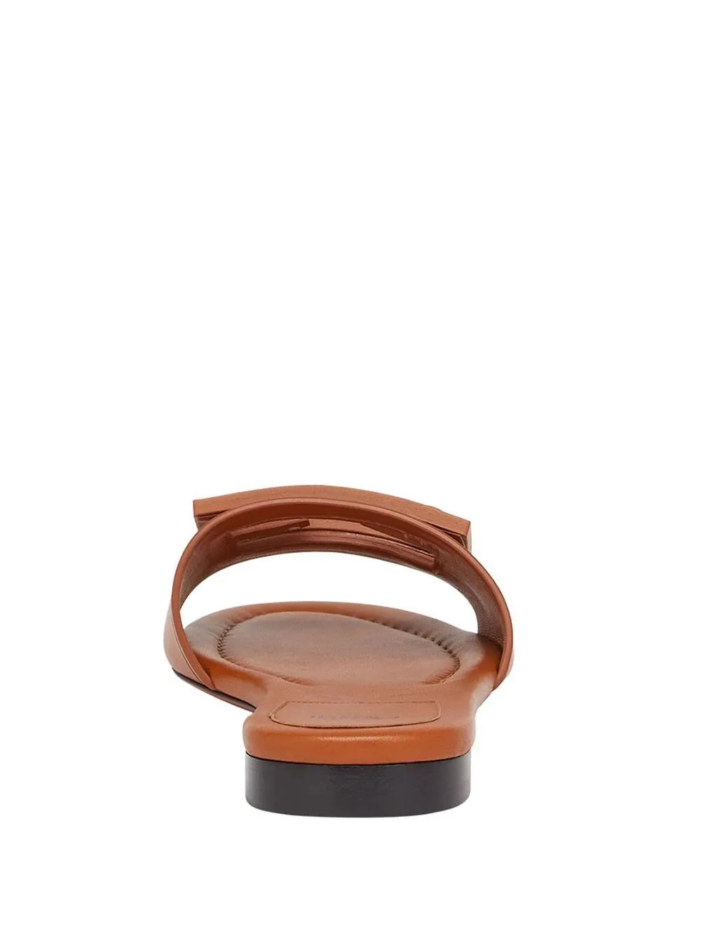 FENDI FF Logo Patch Leather Slide Sandals