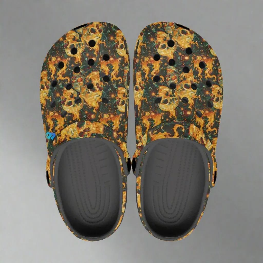 Fiery Skulls Rok-Clogs