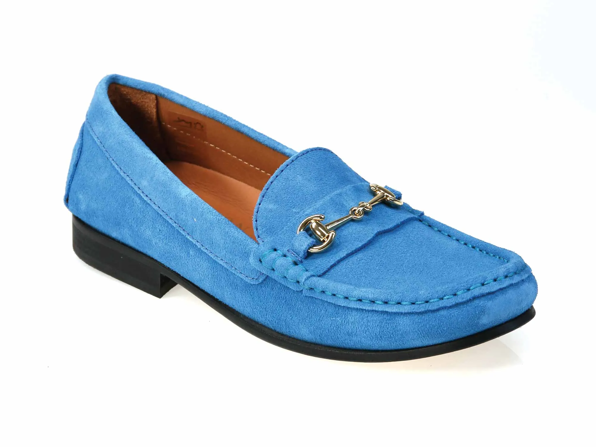 Flora Ladies Cobalt Suede Snaffle Loafer