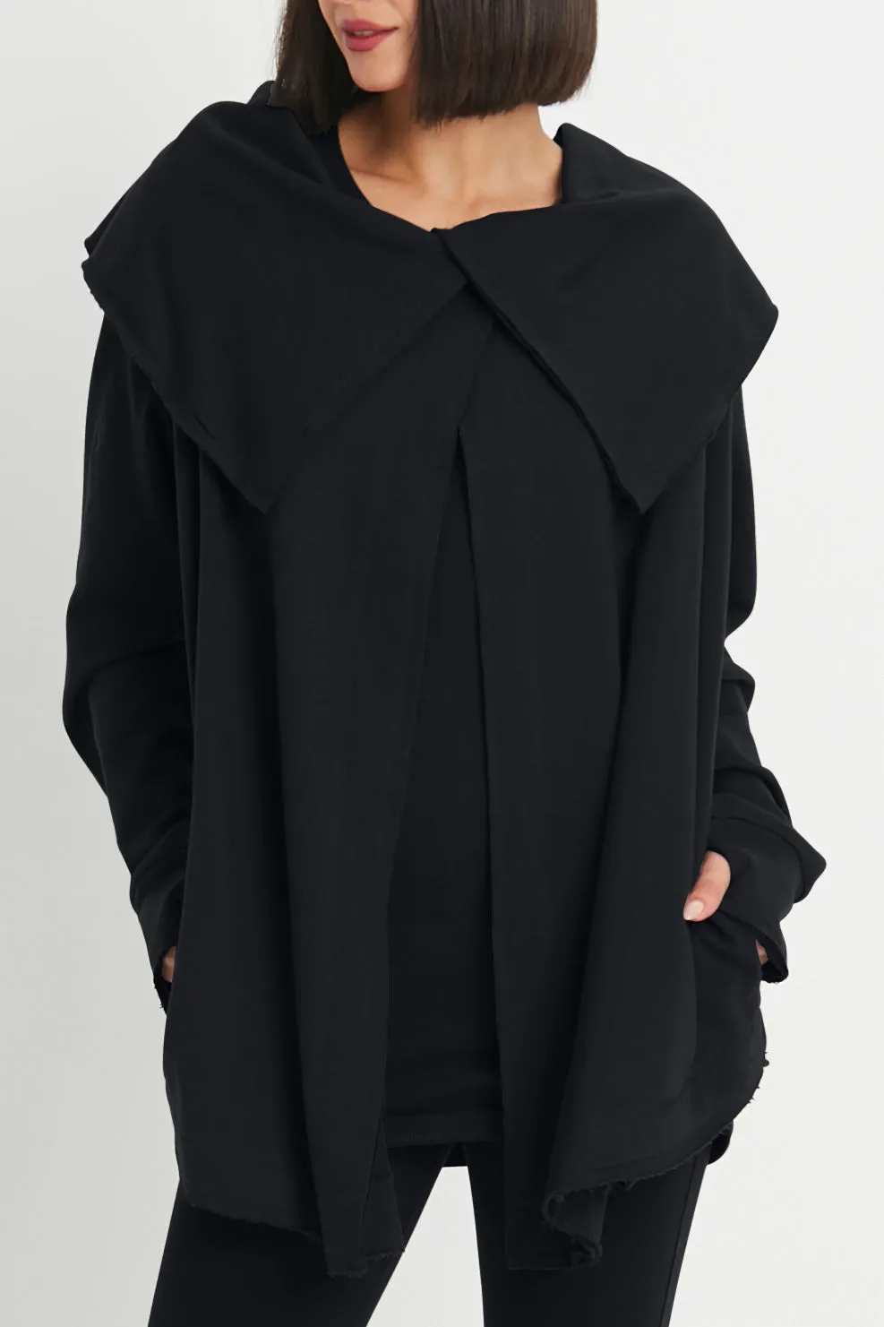 French Terry Scarf Collar Jacket
