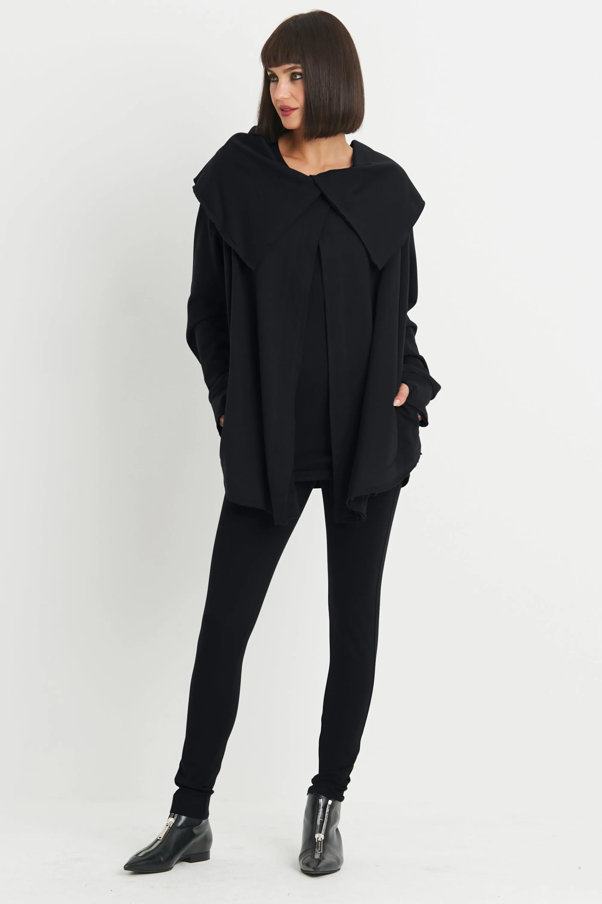 French Terry Scarf Collar Jacket