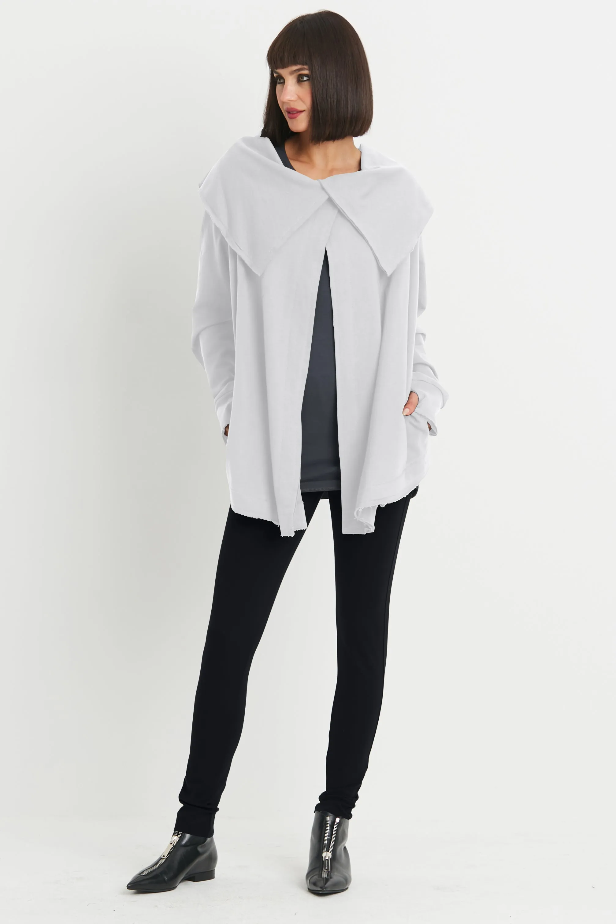 French Terry Scarf Collar Jacket
