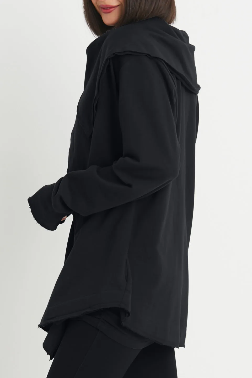 French Terry Scarf Collar Jacket