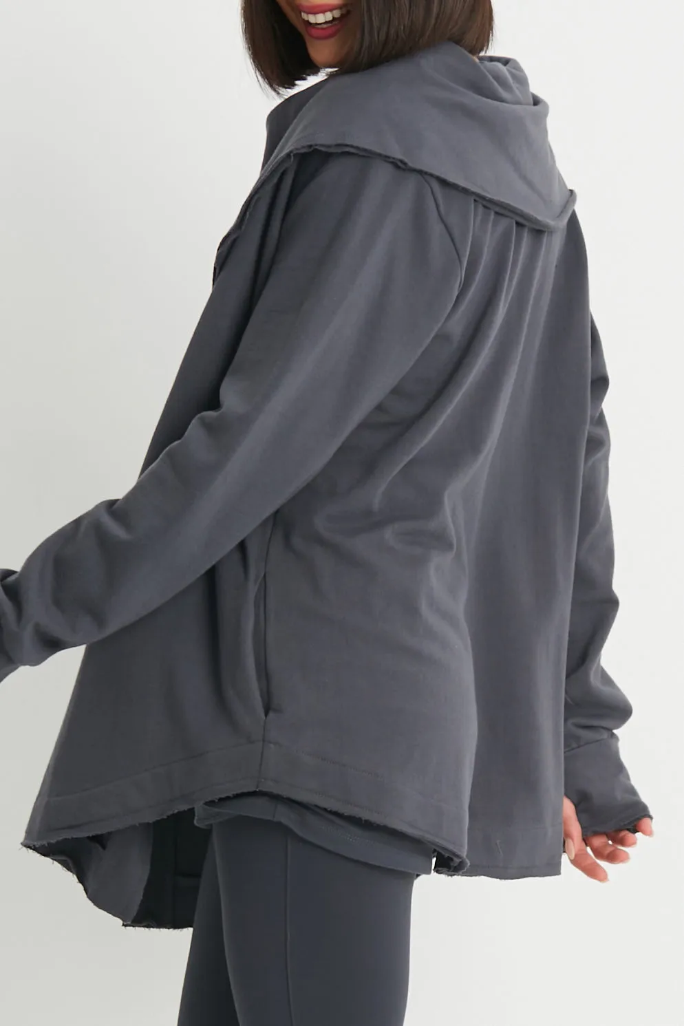 French Terry Scarf Collar Jacket