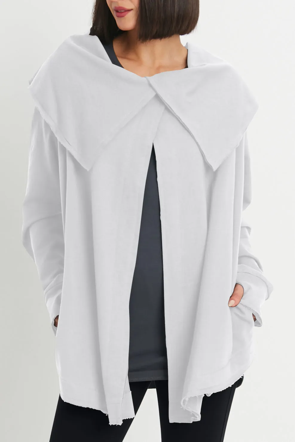 French Terry Scarf Collar Jacket