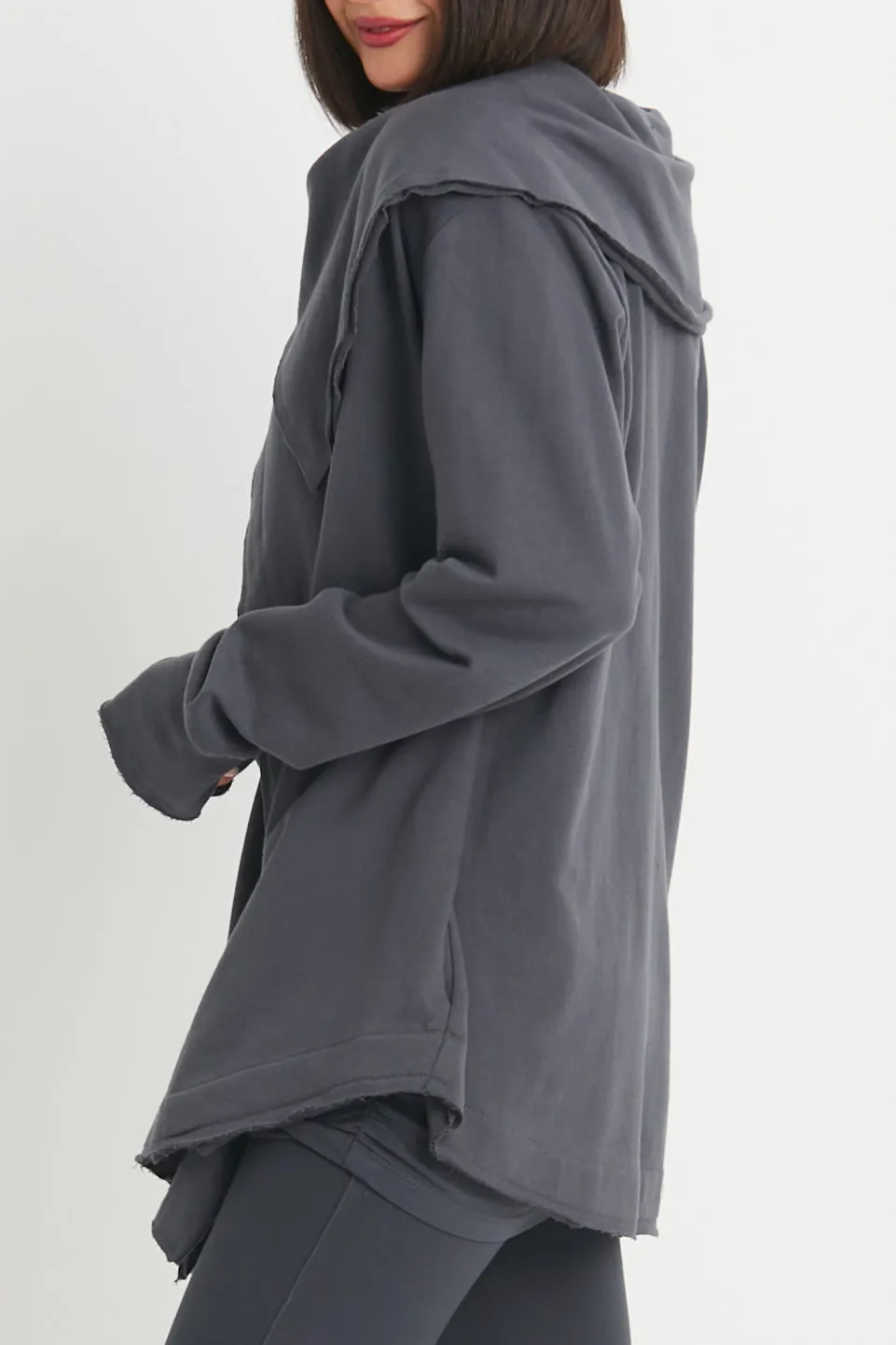 French Terry Scarf Collar Jacket