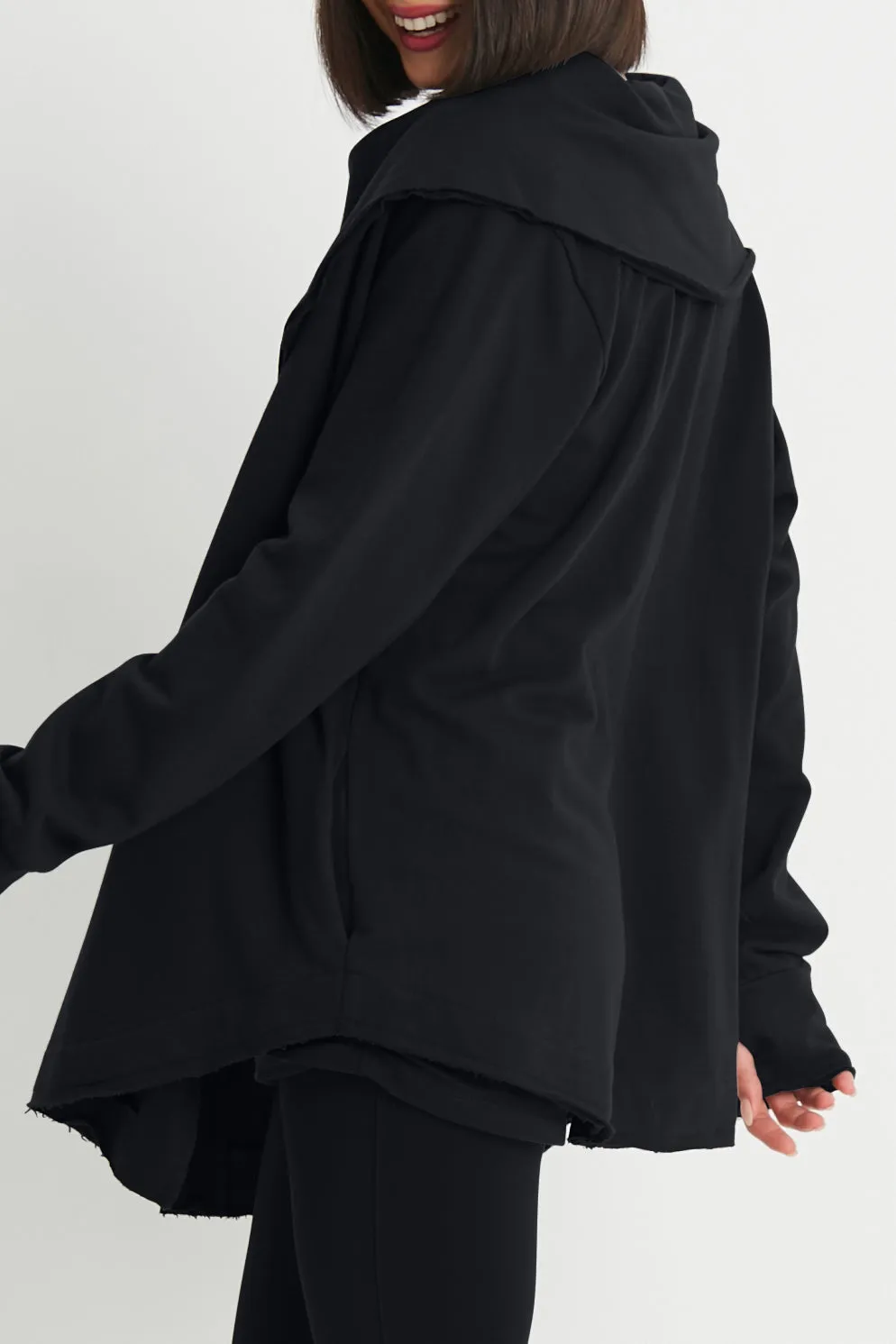 French Terry Scarf Collar Jacket
