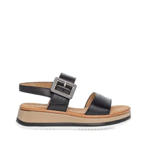 Gabor Low Wedge Buckle Sandal Black