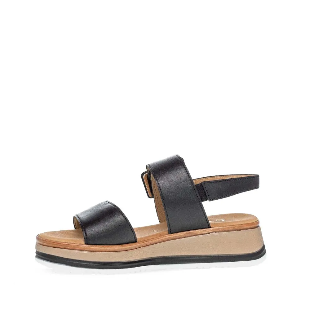 Gabor Low Wedge Buckle Sandal Black