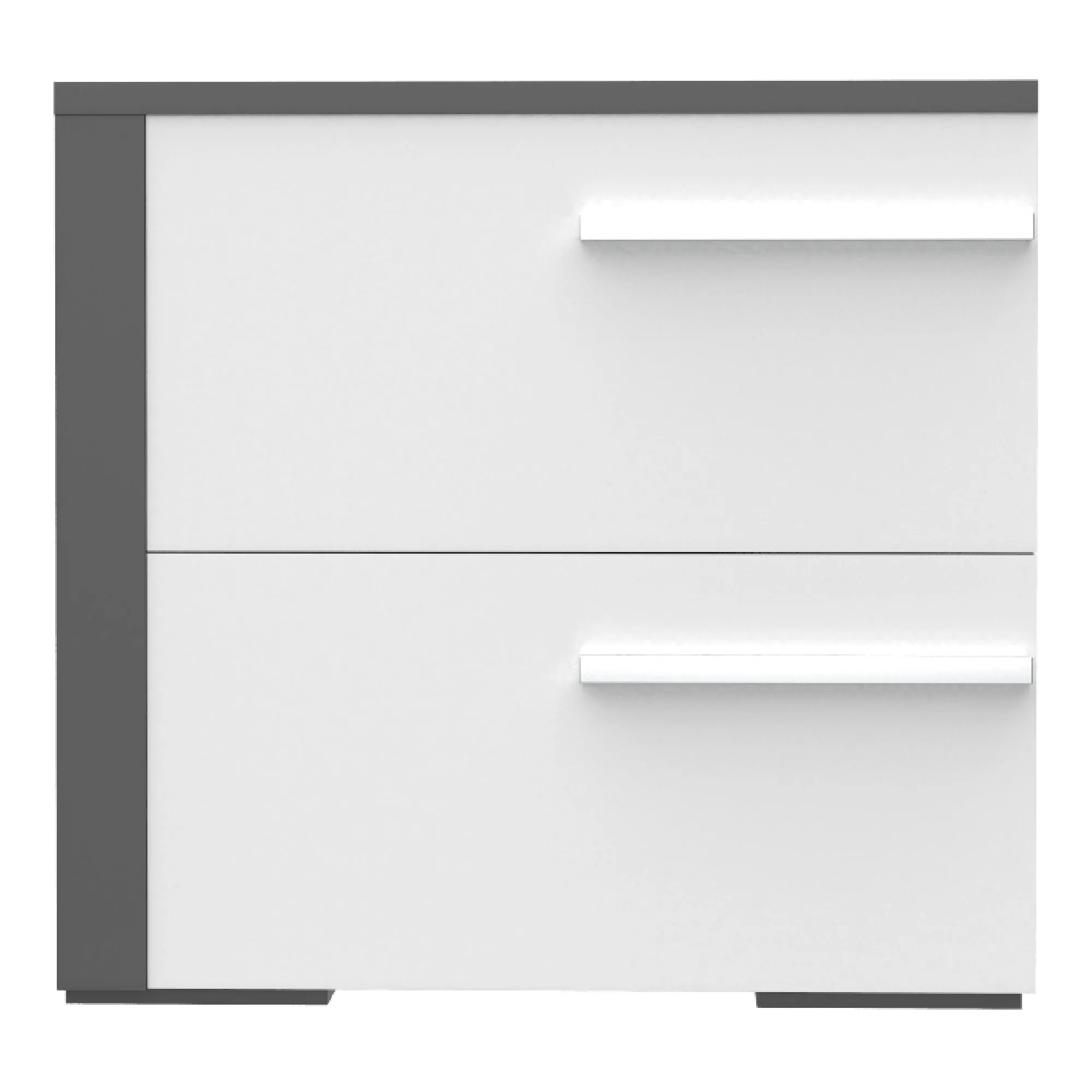 Gabriella left 2 drawer night table storage home decor, dark grey & white