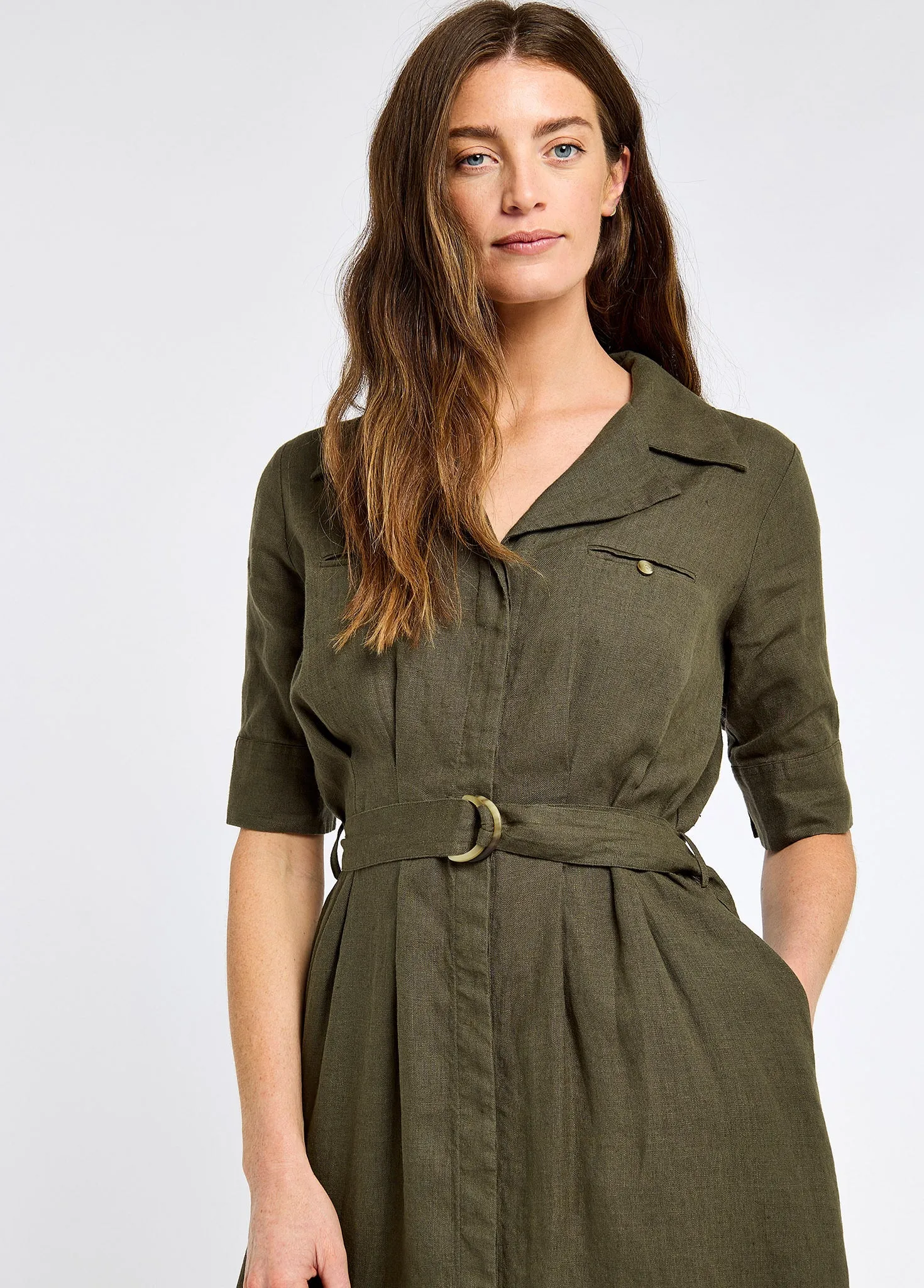 Gaynor Women’s Linen Dress - Khaki