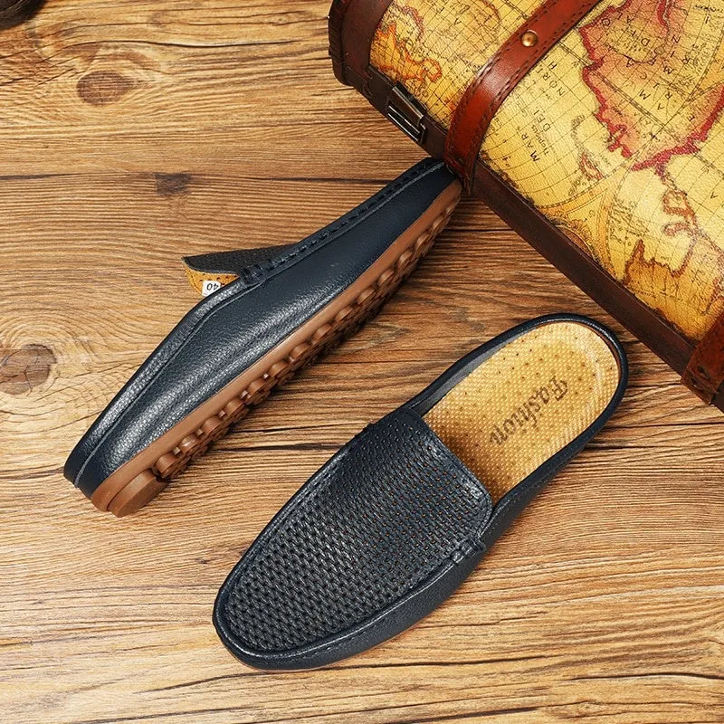 Genuine Leather Driving Flat Non-slip Loafers
