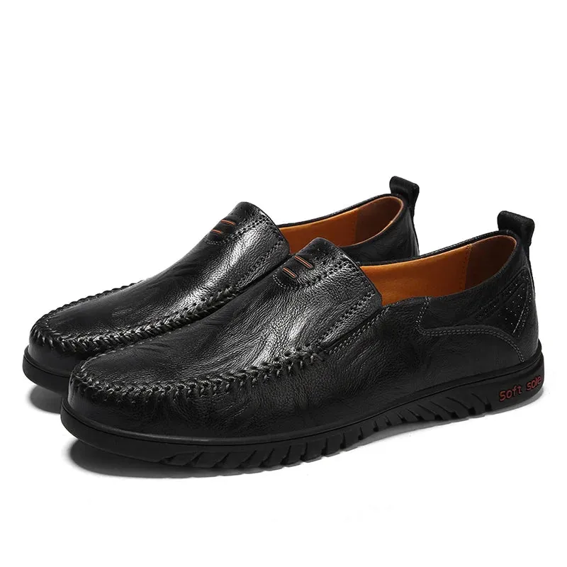 Genuine Leather Men’s Loafers – Luxury Slip-On Moccasins, Casual & Formal Driving Shoes        4o mini