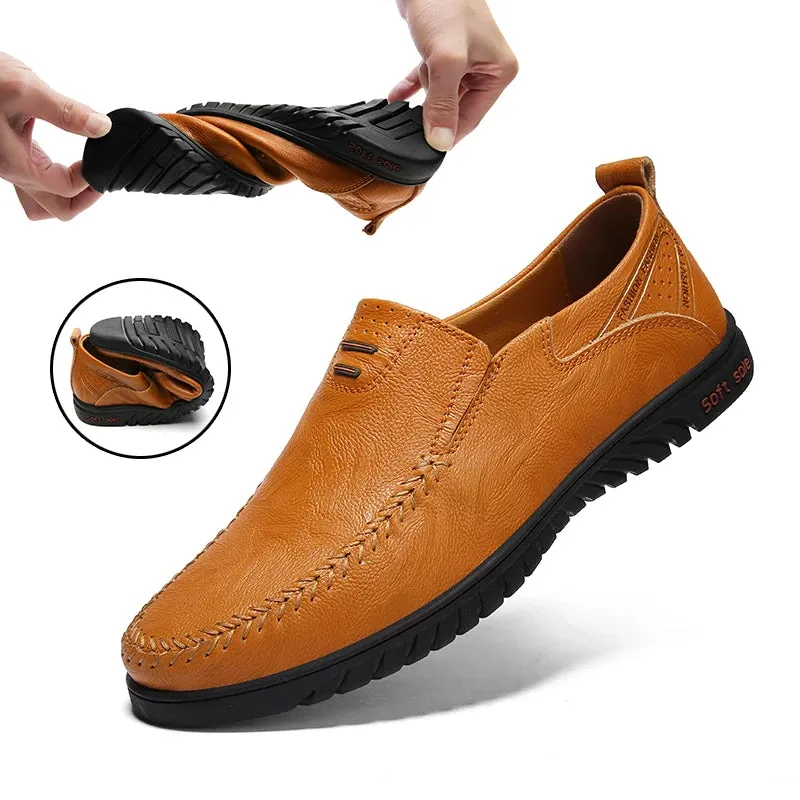 Genuine Leather Men’s Loafers – Luxury Slip-On Moccasins, Casual & Formal Driving Shoes        4o mini
