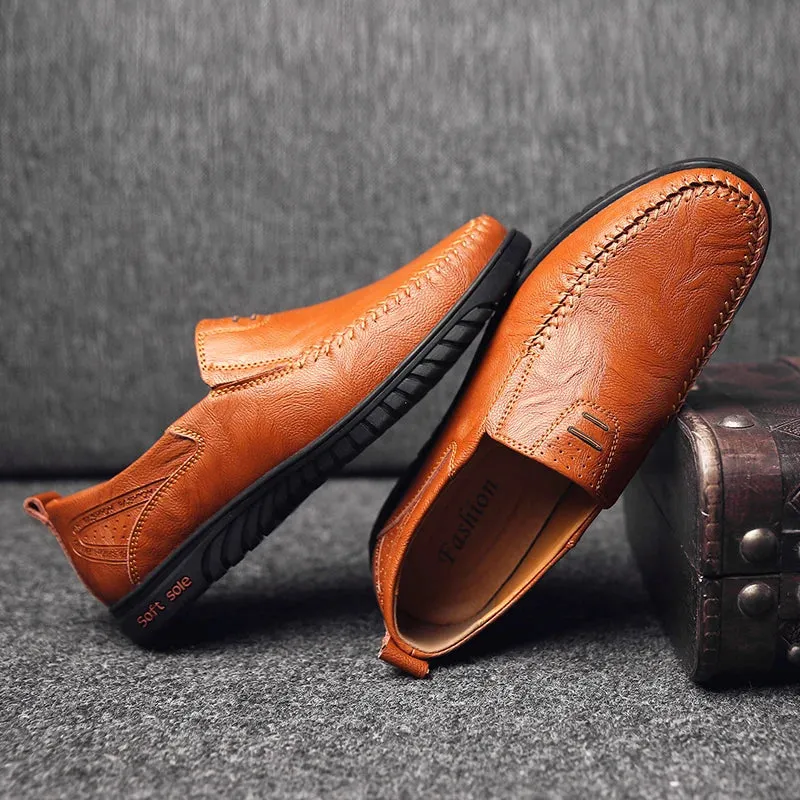 Genuine Leather Men’s Loafers – Luxury Slip-On Moccasins, Casual & Formal Driving Shoes        4o mini