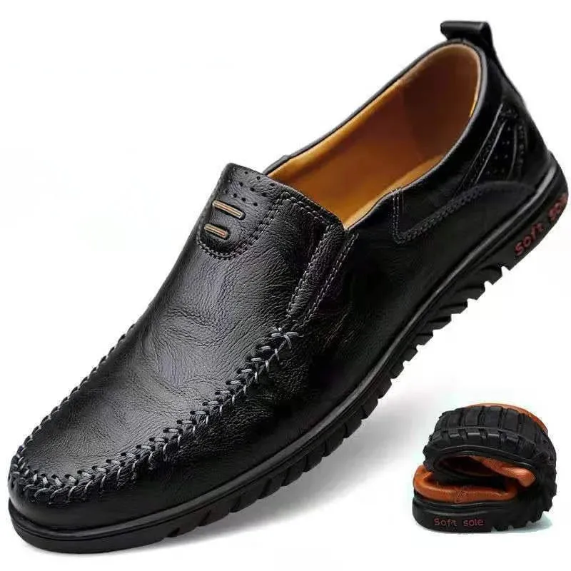 Genuine Leather Men’s Loafers – Luxury Slip-On Moccasins, Casual & Formal Driving Shoes        4o mini