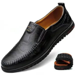 Genuine Leather Men’s Loafers – Luxury Slip-On Moccasins, Casual & Formal Driving Shoes        4o mini