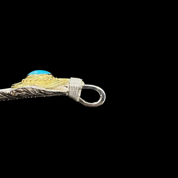 Goros Xl Goro'S Turquoise Feather Gold Rope - Facing Left