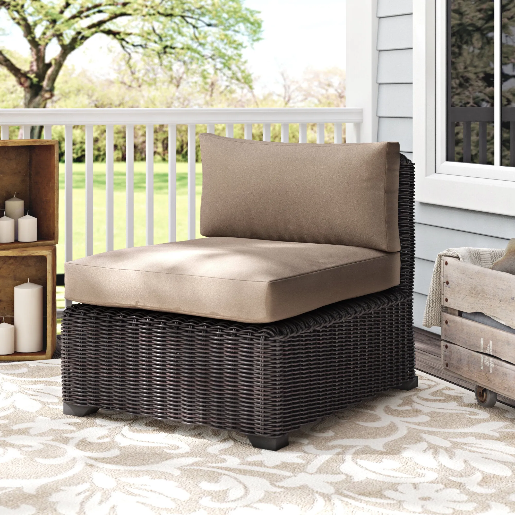 Great Quality Fairfield Patio Chair with Cushions in Wheat colour by Sol 72 Outdoor! Retails $760 