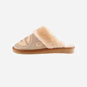 Green Bay Packers Womens Glitter Open Back Fur Moccasin Slipper