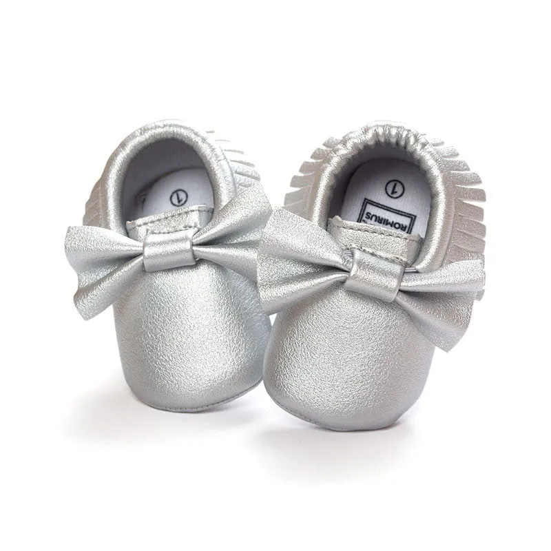Handmade Soft Bottom Fashion Tassels Baby Moccasin born Babies Shoes 19-colors PU leather Prewalkers Boots
