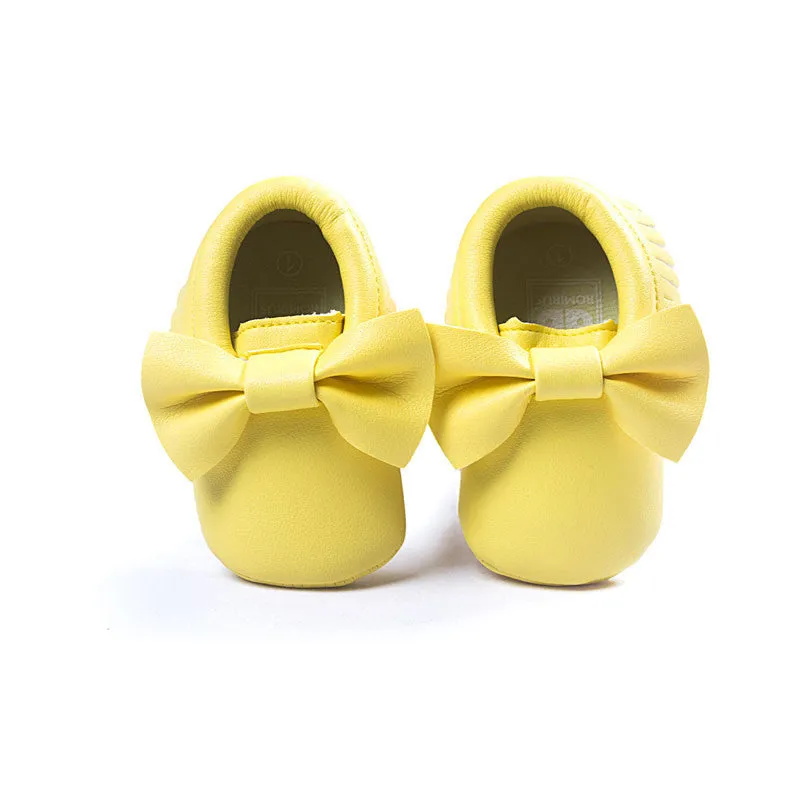 Handmade Soft Bottom Fashion Tassels Baby Moccasin born Babies Shoes 19-colors PU leather Prewalkers Boots