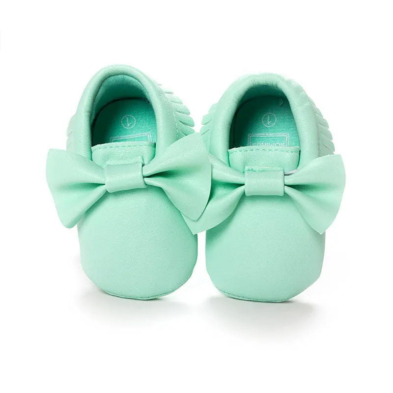 Handmade Soft Bottom Fashion Tassels Baby Moccasin born Babies Shoes 19-colors PU leather Prewalkers Boots