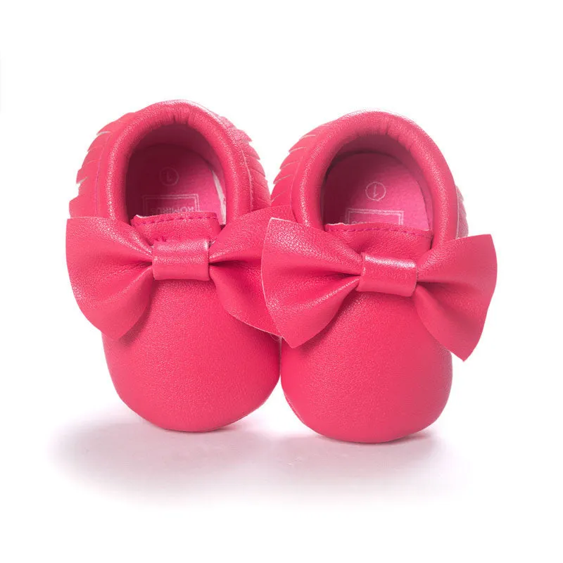 Handmade Soft Bottom Fashion Tassels Baby Moccasin born Babies Shoes 19-colors PU leather Prewalkers Boots