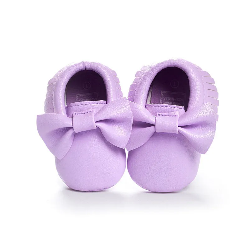 Handmade Soft Bottom Fashion Tassels Baby Moccasin born Babies Shoes 19-colors PU leather Prewalkers Boots