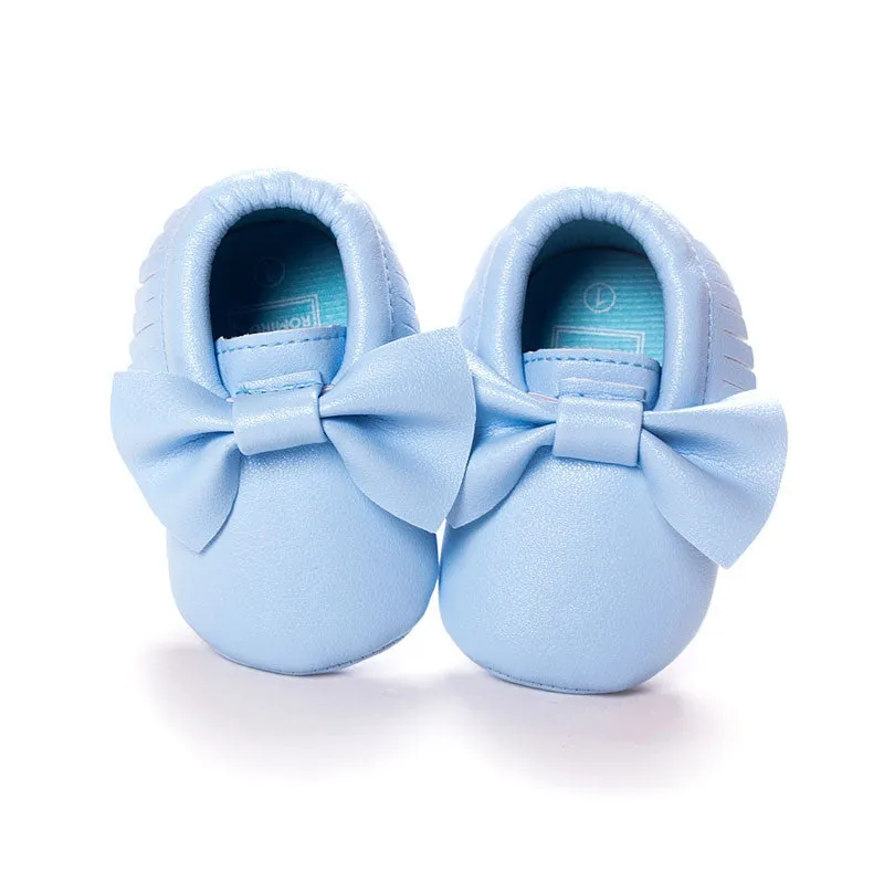 Handmade Soft Bottom Fashion Tassels Baby Moccasin born Babies Shoes 19-colors PU leather Prewalkers Boots