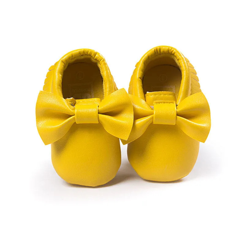 Handmade Soft Bottom Fashion Tassels Baby Moccasin born Babies Shoes 19-colors PU leather Prewalkers Boots