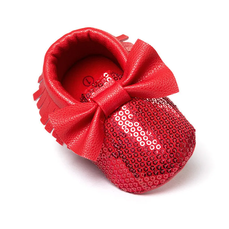 Handmade Soft Bottom Fashion Tassels Baby Moccasin born Babies Shoes 19-colors PU leather Prewalkers Boots