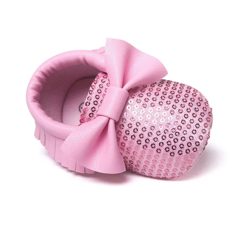 Handmade Soft Bottom Fashion Tassels Baby Moccasin born Babies Shoes 19-colors PU leather Prewalkers Boots